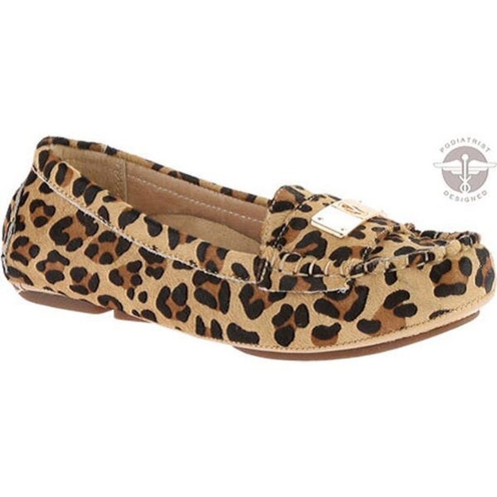 NWT Vionic Sydney driver loafer leopard calf hair